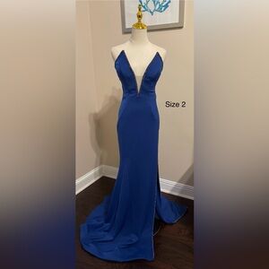 096, 097 Elegant Blue Evening Gown
